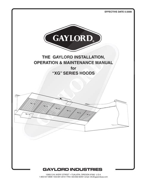 Installation, Operation and Maintenance Manual XG.